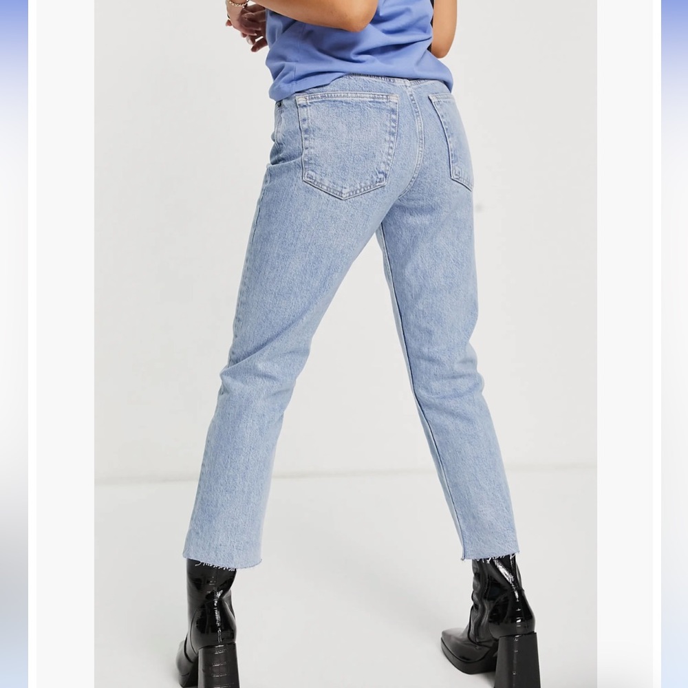 Topshop 25 Raw Hem Crop Straight Leg Jeans - Picture 3 of 8